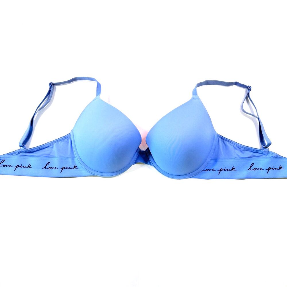 VS PINK Wear Everywhere Push Up Bra - Periwinkle Blue‎ - 32D